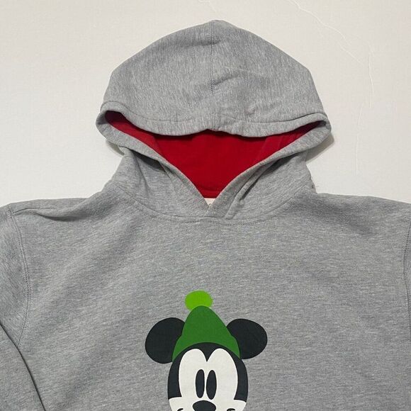 Disney Store - M - Disney World Mickey Mouse Gray Hoodie Sweat Shirt Christmas - Picture 2 of 6